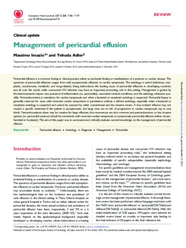Manage pericardial effusion